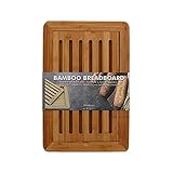 [page_title]-DRULINE Schneidebrett aus Bambus Krümelgitter 38 x 24 x 2 cm Natur