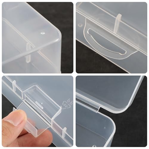 Image of 6-Pack Medium Clear Plastic Storage Containers with Latching Lid, Art Craft Supply Organizer Box, 6.49 inch x 3.03 inch x 1.8 inch