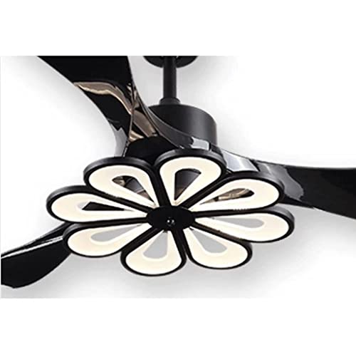 Ventilateur de plafond avec lampe design fleur, 6 vitesses et intensité variable pour salon