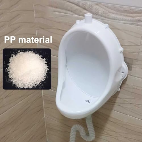 Urinal para hombres de plástico, montaje en pared, simple, con manguera, multipropósito para baño, obra temporal, escuela y exterior miniatura 3
