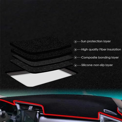 Alfombrilla antideslizante para tablero de Chevy Silverado RHD 2007-2013 protector anti-UV 5