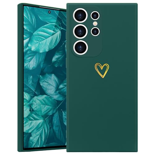 Image of Wirvyuer for Samsung S24 Ultra Cute Heart Case for Women, Green