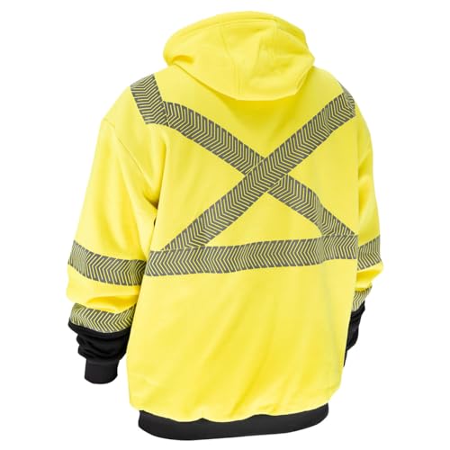 Black Stallion JF2045-HY 12 oz. Hi-Vis AR/FR Cotton Full-Zip Hooded Sweatshirt, 3X-Large