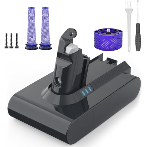 Battery Replacement for V6, 21.6V 8000mAh Li-ion Battery Compatible with V6 Animal V6 Absolute V6 Motorhead V6 Fluffy SV03 SV04 SV05 SV06 SV07 SV09 DC58 DC59 DC61 DC62 DC72 DC74 Vacuum Cleaner