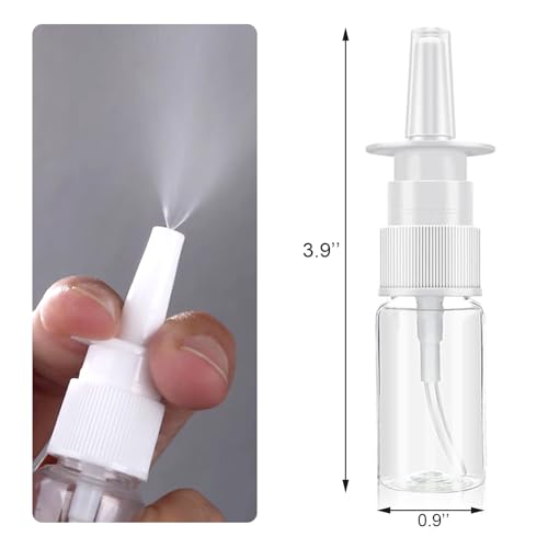 Quacc 3 PCS Empty Nasal Spray Bottles Refillable Nose Spray Bottle Clear Rhinitis Care Sprayer Direct Nose Spray Bottle Container for Home-made Saline Nasal Perfume - 10ml - Thumbnail 2