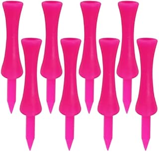 Golf Tees Plastic Castle Small Long Pink Orange Step Down Unbreakable Reusable Value 30 Pack, 2 3/4, 2 1/4, 2,1 3/4,1 1/2, 1 1/4 inch Bulk Set, Professional Height Control Castle Tee for Practice