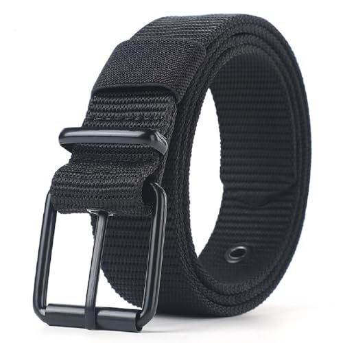 AIBEARTY Durable Unisex Canvas Belt Webbing Tactical Military Pin Buckle Long Cloth Belt for Women Men Jeans Pants - Main Image