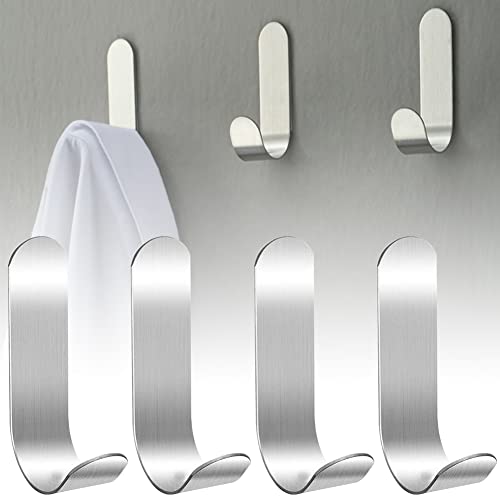 Crochet Adhesif Mural,Accroche Torchon Cuisine,Crochets Adhesifs,Crochet Torchon Cuisine, Crochets Auto-Adhésifs,Crochet Mural Adhésif,Crochet Adhésif,Crochet Adhésif en Acier Inoxydable, 4 Pièces