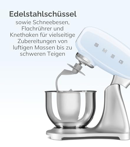 Smeg, SMF02CREU Küchenmaschine, 10 Geschwindigkeitsstufen, Planetenrührwerk, Sicherheitsabschaltung, 2 Rührbesen, Kugelgriff aus Edelstahl… – Ansicht 5