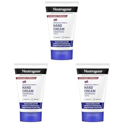 Neutrogena Crema de Manos Concentrada con Perfume  50 ml   crema de manos reparadora para pieles sensibles  crema para manos agrietadas y secas con glicerina y vitamina E  Paquete de 3 