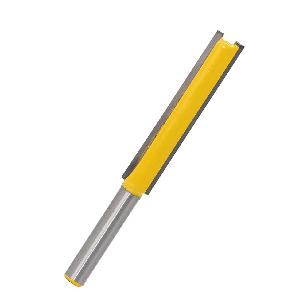 1 pz 1/4 pollici gambo lungo rettilineo router bit doppio flauto punte dritte fresa legno strumenti per la lavorazione del legno, 3/8 "diametro di taglio (50 mm)