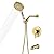 SUMERAIN Brushed Gold Shower System with 6-Spray Handheld Filtered Shower Head, Shower Faucet Set with High Flow Tub Spout