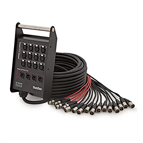 SubZero Caja de escenario XLR de 16 canales - 12 entradas / 4 salidas - 25 m de longitud