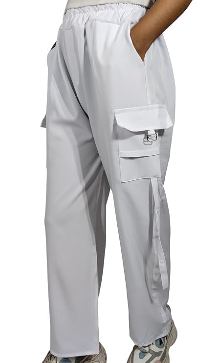 ARYANSH Shoppe 4 Pocket Straight-Fit Cargo Trouser Pants for Kids Girls | Stylish High-Waist Casual Wear with Pockets | Small to XXL-picture-29