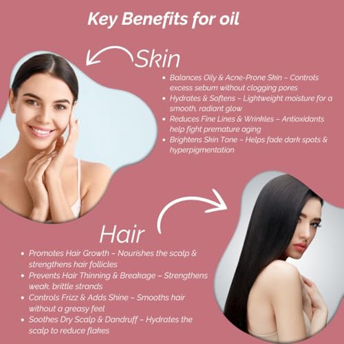 Image of Khadi Grapeseed Oil For Skin & Hair 100ml | Pure & Natural Oil for Hair Growth & Nourishing Skin Care | Non Sticky, Paraben, Mineral Oil Free | For All Hair Types | Daily Use for Men & Women