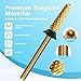 MagiBling Small Cone Tapered Nail Drill Bits for False Nail Apply, Trimming, Gel Removal, 3/32'' Tungsten Carbide Bits, Two-way Rotation, Manicure Pedicure Cuticle Gel Polishing Tools, Extra Coarse.