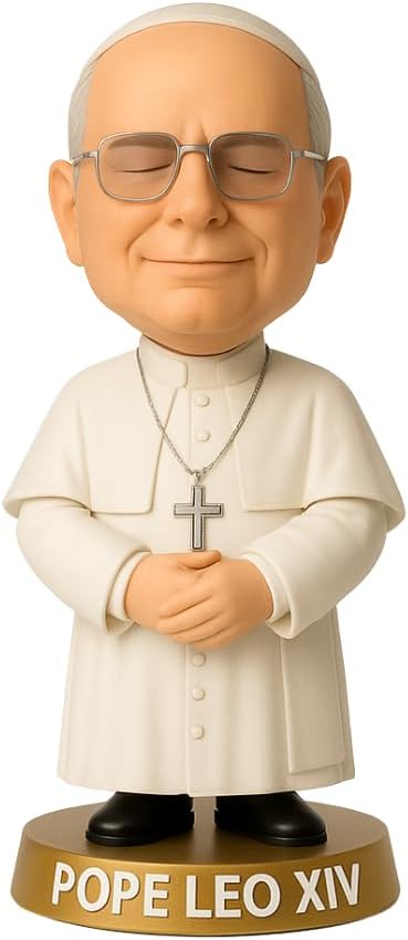 LEMONSODA Pope Leo XIV Bobblehead - 8 Inch Collectible Figure - Catholic Gift, Religious Decor, Funny Desk Accessory (Mitre)