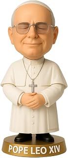 LEMONSODA Pope Leo XIV Bobblehead - 7 Inch Collectible Figure - Catholic Gift, Religious Decor, Funny Desk Accessory (Zucchetto)