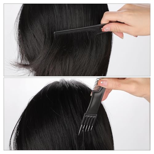 Conjunto de 2 peines metálicos para peinar y separar cabello miniatura 5