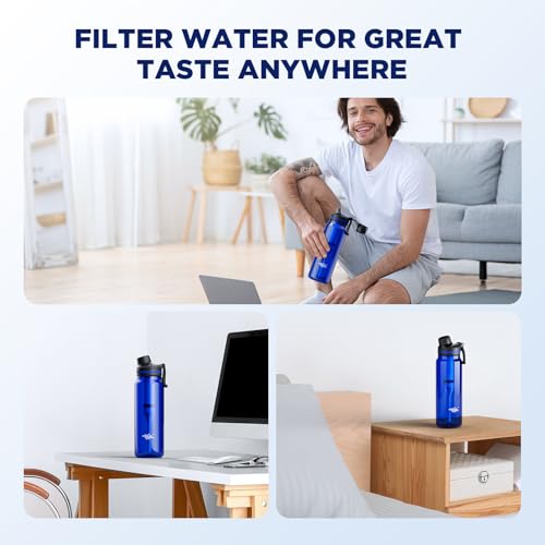 Membrane Solutions 36oz C3 ACF Filtered Water Bottle with 4 Packs Outdoor Water Filter Straw - image 9