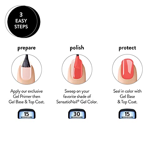 Sensationail Gel Nail Polish, “Shattered Glass” Clear With Multi-Color Glitter Flecks Gel Polish – Nail Gel For Up To 2 Weeks Of Color – Led Nail Lamp Required – Long-Lasting Finish, No Dry Time #TOP4