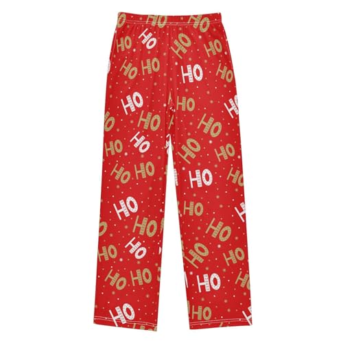 ZZXXB Xmas Santa Claus Laugh Boys Long Pants Soft Trousers Elastic Waist Kids Lounge Bottoms with Pockets S-XL