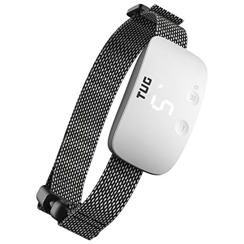 TUG Bark Collar | Rechargeable | Adjustable Modes - Static/Vibration/Sound | Waterproof (White) Cover