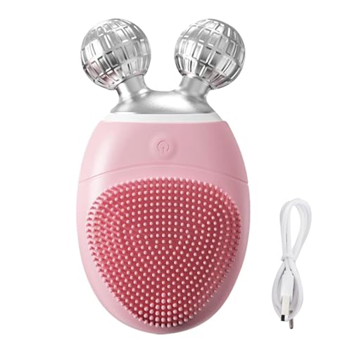 Cepillo Limpiador Facial - Rodillo Facial - Herramienta Eléctrica Vibratoria Impermeable 5 Velocidades Ajustable Función Limpieza de Poros