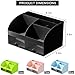 COMFYROOM Desk Organizer with 6 Compartments and 2 Drawers, Plastic Makeup Organizer, Pen Holder for Desktop Storage, Desk Organization for School, Home, Office Supplies (Black)