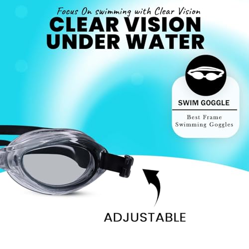 Image of Confidence Swimming Goggle for Kids and Adults Swim Goggles with Adjustable Strap for Boys and Girls Swimming Goggles with UV and Anti-Fog Protection (Combo of 4-2Pink+2Black)