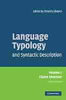 Language Typology Volume Ⅲ Language Typology and Syntactic Description: Volume 3