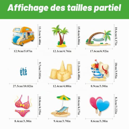 Autocollants Fenêtre Été, 134 Pièces Plage Fruits Glace Stickers Vitre Statique Verre Autocollant DIY Été Decor pour Chambre d'enfant Fête Maison Fenêtres Portes Verre Boutique École – vue 7