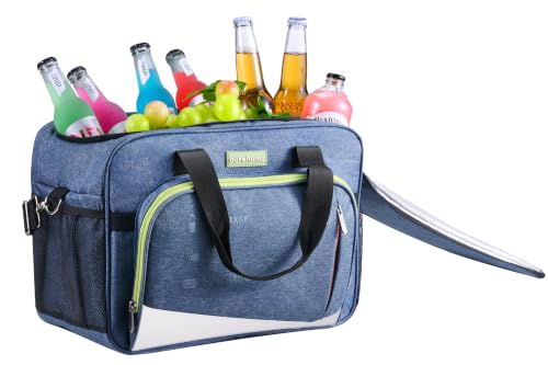 outohome Electric Portable Cooler Plug in 12V Car Cooler Bag, Warmer Bag for vehicle, DC Power Cord,25L Insulated Lunch Bag for Family Outings, Grocery,Camping,Truck Drivers,All Season 