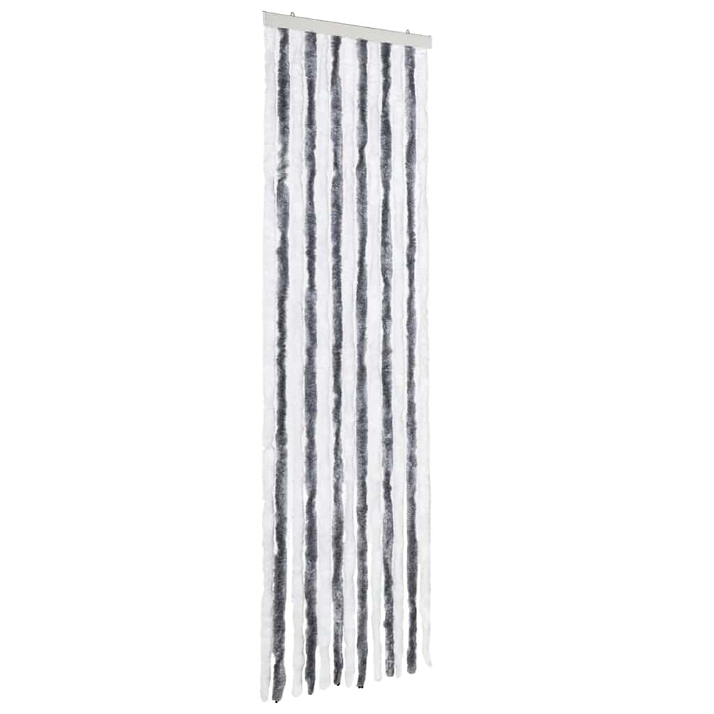 vidaXL Insect Curtain Doorway Fly Mosquito Bug Blind Screen Guard Curtain Adjustable Home Caravan Grey and White 56x200 cm Chenille โ image 1