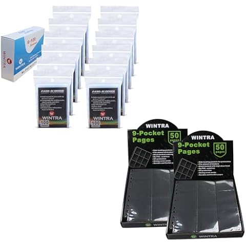 1800 Pockets 9-Pocket Side-Loading Card Pages Bundle with 1200 Cout High Clear Thin Card Sleeves Cover