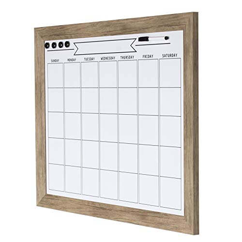 DesignOvation Beatrice Framed Magnetic Dry Erase Monthly Calendar, 23x29, Rustic Brown by DesignOvation - Image 2