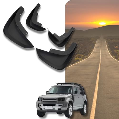 KUTAFUWO for Land Rover Defender Mud Flaps-On Splash Guards for Defender 90 110(2020-2025) - OEM Direct Bolt, Matte Black Mudguard Defender Accessories (4 Pcs)