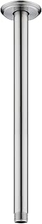 12 Inch Shower Arm and Flange Brushed Nickel, Ceiling Mounted Shower Arm for Rain Shower Head