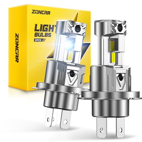 Image of H4 Light Bulbs, 8X Ultra Brightness h4 Lights, 6500K Cool White Bulbs, Real 1:1 Mini Size Plug and Play, IP68 Waterproof, Pack of 2