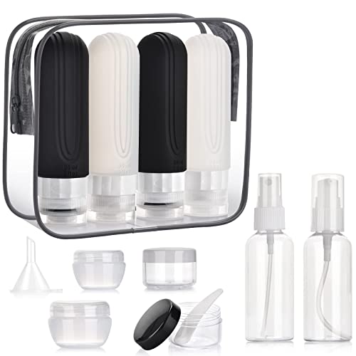 Kit 17 Pièces De Bouteilles De Voyage MateeyLife - Approuvé TSA - Noir & Blanc