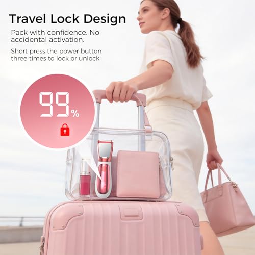 Image of Bikini Trimmer for Women, 2 in 1 Electric Razors Shaver, IPX7 Waterproof Body Hair Trimmer with Mirror, LED Light & Display, Painless Pubic Hair Removal, White