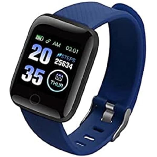 Generico D20 Smart Bracelet Watch Impermeabile Sport Fitness Tracker Braccialetto intelligente Pressione sanguigna Frequenza cardiaca Y68 Smartwatch (Blu)