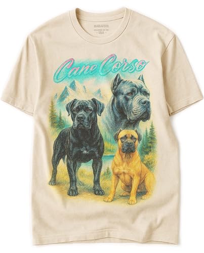Cane Corso Vintage Tshirt for Dog Mom & Dad 100% Natural Undyed Cotton for Men & Women