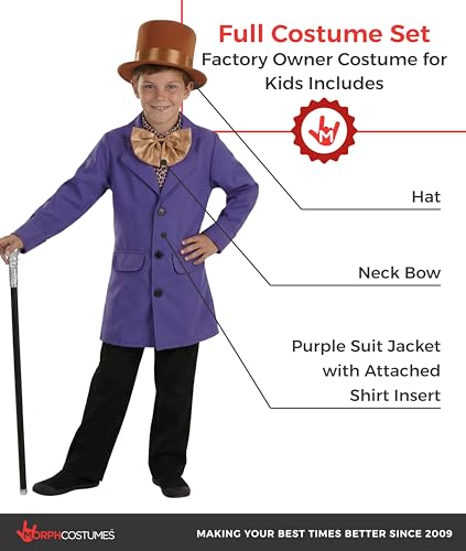 Fun Shack Chocolate Factory Owner Costume Kids, World Book Day Costumes for Boys, World Book Day Costumes for Kids, Large