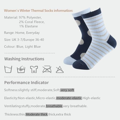 Calcetines de invierno para mujer tallas 36-40, pack de 4 pares con horma estrecha 5