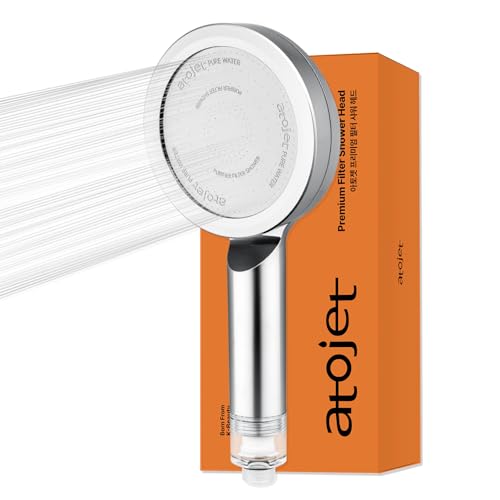 Atojet Premium Filtered Showerhead Crafted With Korea’s Luxury Beauty Culture – Pure Carbon Filters for Softer Skin & Smoother Hair | Carbon Composite Filter | Single Showerhead (JNE300C-SNG-1)