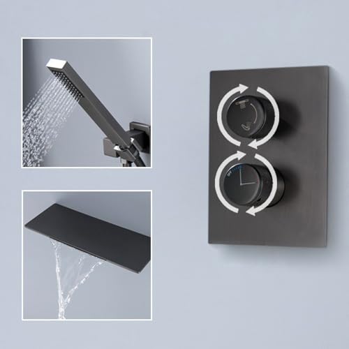 Robinet mitigeur cascade gris avec douche fini les éclaboussures - 7