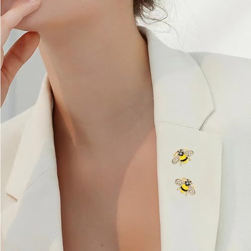 10 Pack Rhinestone Bee Brooches Pins Set Cute Enamel Crystal Animal Lapel Pin Brooch Badges Jewelry Set for Women Clothing Bags Backpacks Hat2
