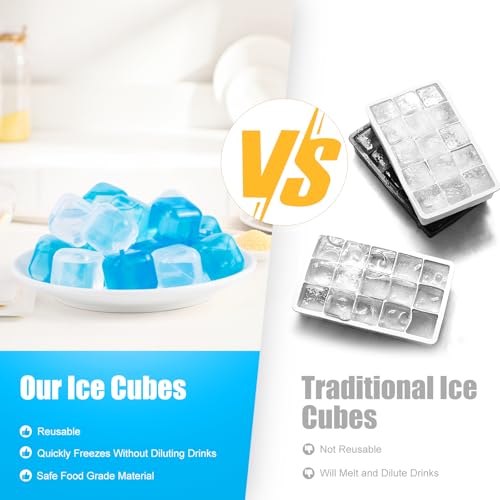 Cubos de hielo reutilizables, pack 60, azul y blanco miniatura 4