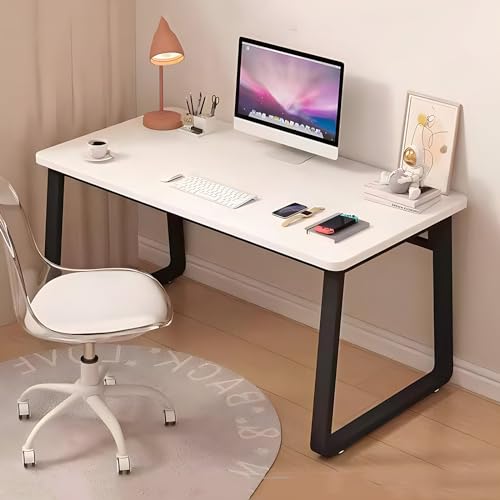 Escritorio de computadora moderno de madera maciza, escritorio grande para oficina, mesa de estudio, estación de trabajo de escritura, mesa industrial para computadora portátil con patas de metal en